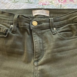 Super skinny olive color jeans